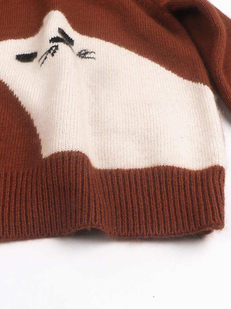 Soft Cat Graphic Cashmere Hoodie Sweater for Boys and Girls